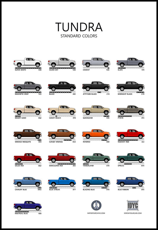 Toyota Tundra Hood Scoop w. Install Kit - ANY COLOR - 2014-2021